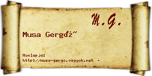 Musa Gergő névjegykártya